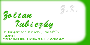 zoltan kubiczky business card